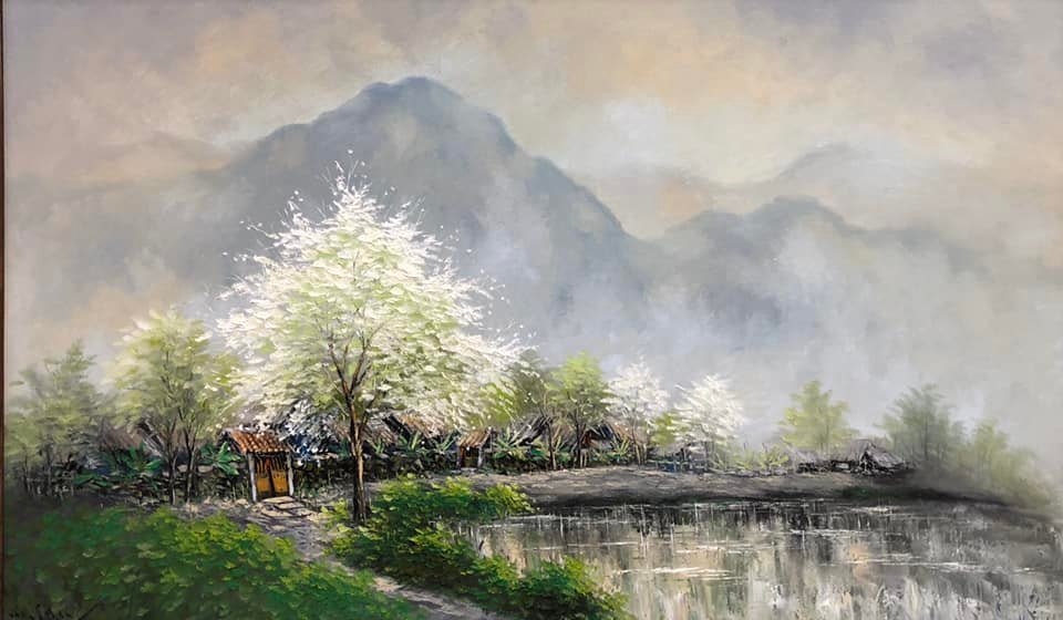 Paintings by local contemporary artists exhibited in UK